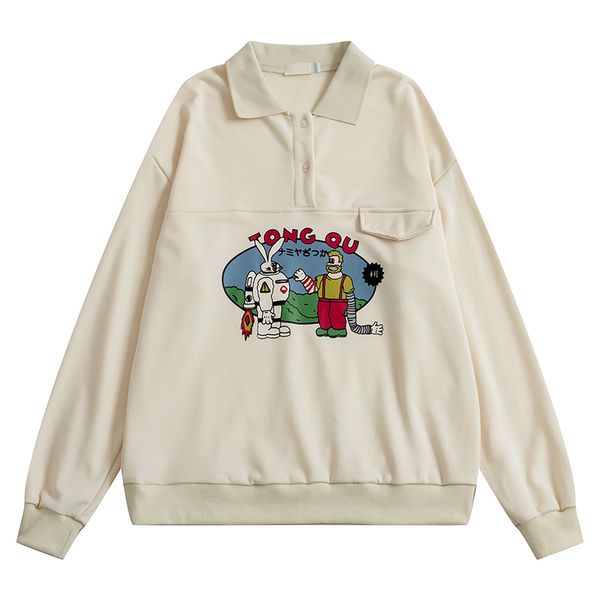 

2019 spring new original women's pullover sweatshirt long-sleeved playful ladies loose vest hoodie down collar spring, Black