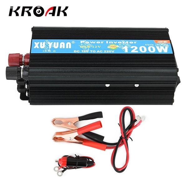 

1200w car converter adapter dc 12/24v to ac 220/110v modified sine wave power inverter car charger lcd display power supply