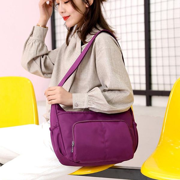 

женская мода чистая мешок плеча женщин водонепроницаемый нейлоновый мешок плеча простой большой емкости crossbody сумка # z30