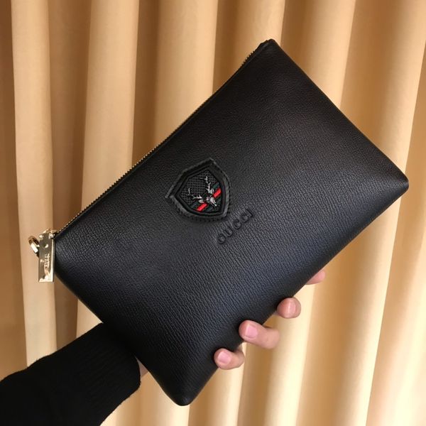 

последние мужские сумки бизнес мода качество кожа высокого мешок сцепления простой мешок на молнии в handyunhui05, Black