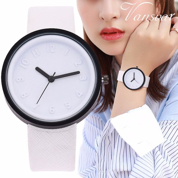 

women arabic number watch luxury leather strap quartz watch for dropshipping clock, Slivery;brown