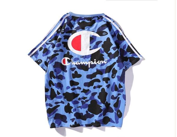 

Лето Мужчины Женщины Свободные Повседневная Красный Камуфляж Футболка Любовник