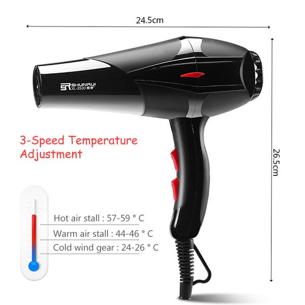 Profissional 3200w forte potência para ferramentas de salão de cabeleireiro barbeiro soprar baixo secador de cabelo ventilador 220-240v ds