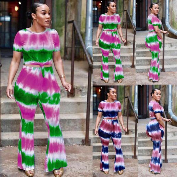

us women jumpsuit 2 piece outfits floral crop long pants bodycon casual set, White