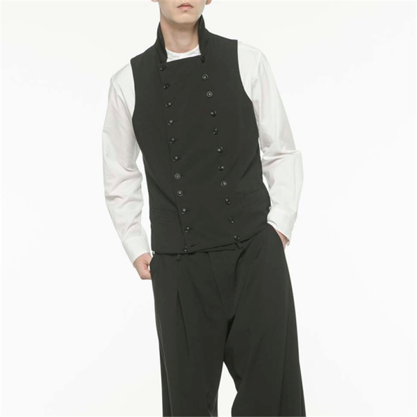 

s-6xl2020 new summer-spring european and american trend double-breasted men slim waistcoat versatile youth personality coat, Black;white