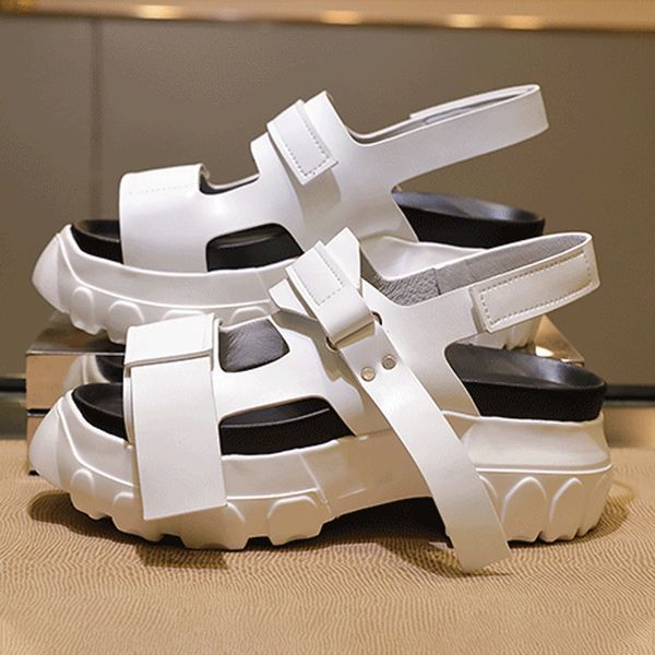 

thick sole women designer sandals platform ladies sandalias soft leather womens summer shoes 12#20/20e50, Black