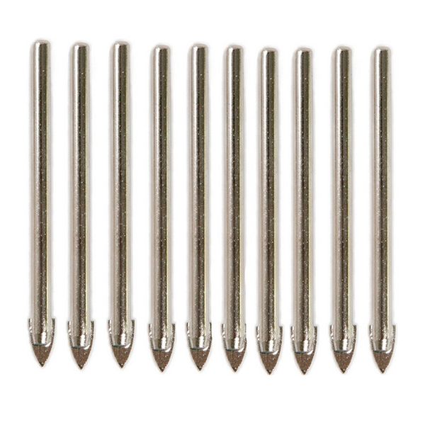 

10pcs spear point head ceramic marble tile glass drill bit 6mm round shank drilling bathroom tiles tools