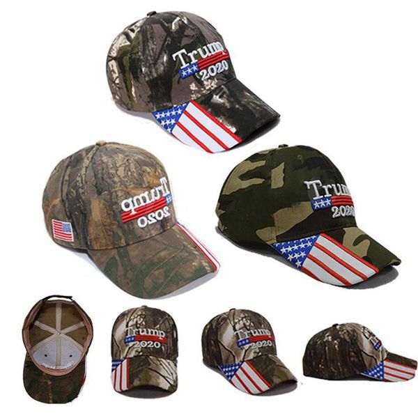

trump hats stars usa flag camouflage baseball cap embroidery letter camo snapback keep america great 2020 sunhat an2709
