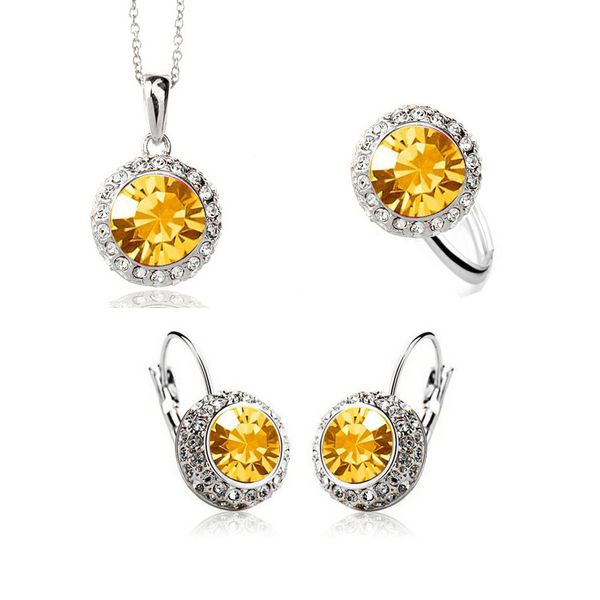 

fine sunflower jewelry rhinestone bridal jewelry sets wholesale, Slivery;golden