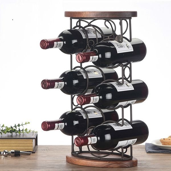 

1 pcs red wine rack display stand solid wood bottle shelf european multi-storey wine rack (without bottles and cups) lu718648