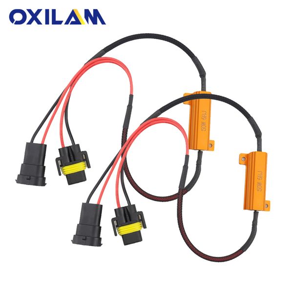 

oxilam 2pcs 50w 6rj h8 h11 9005 9006 hb3 hb4 car fog lamps decoder error warning resistance headlight load resistor led canbus