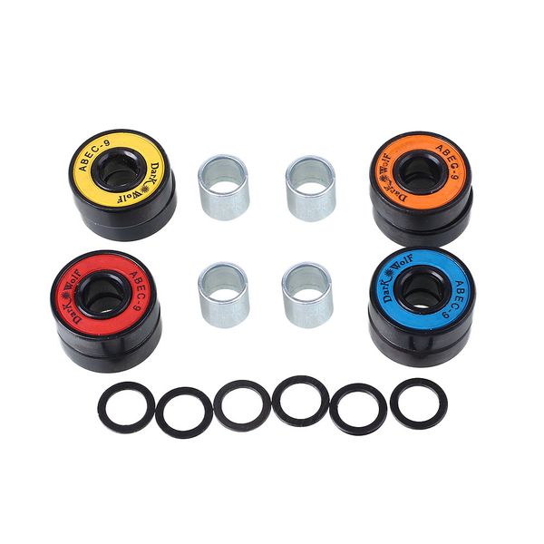 

8pcs skateboard longboard roller skate bearings with washer spacer kit