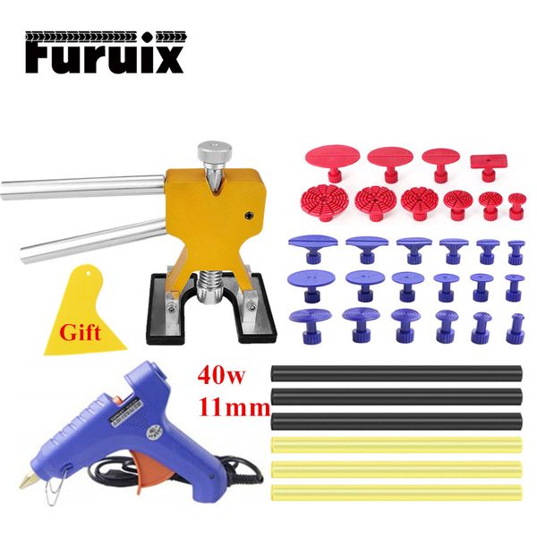 

pdr tools kit car repair auto body paintless dent repair removal tool kits dent lifter puller melt glue gun glue tabs
