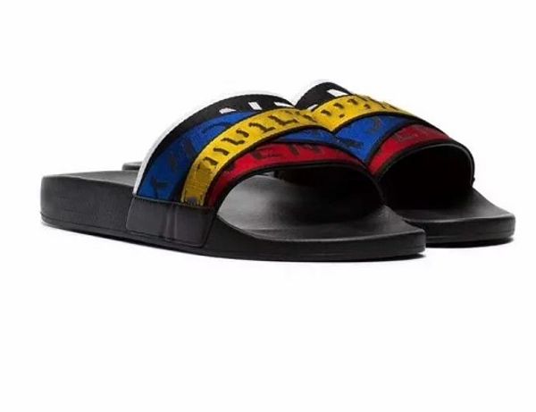 

2019 stripe 4g webbing fashion slide sandals slippers for men women with original box designer beach flip flops slipper, Black