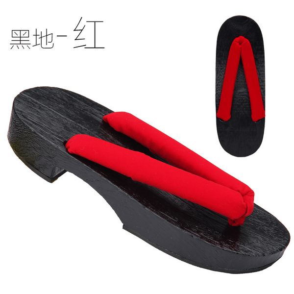 

national womens chic japanese cosplay vouge yukata geta slippers shoes sandals flip flops 21colors plus size b90, Black