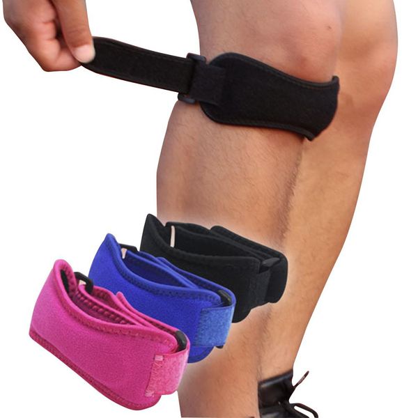 

mounchain 1pc knee protect brace strap support belt pain relief bands adjustable protection shockproof basketball volleyball, Black;gray