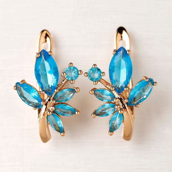 

hanreshe cute earrings zircon party wedding fashion jewelry blue crystal small stud earrings women rose gold statement earring, Silver