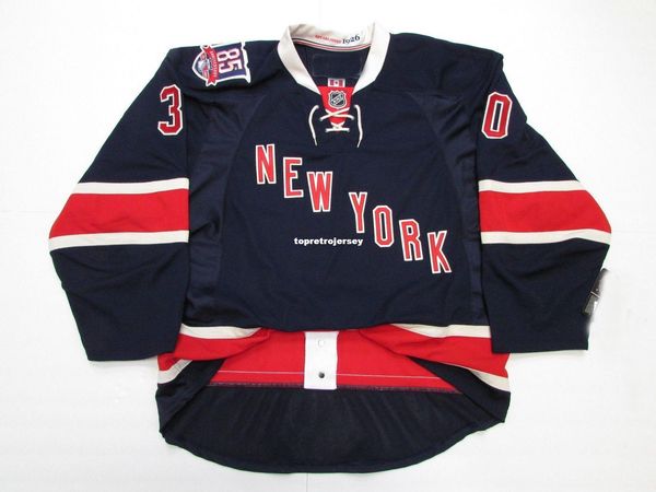 

custom lundqvist new york rangers 85th anniversary heritage jersey stitch add any number any name mens hockey jersey xs-6xl, Black;red