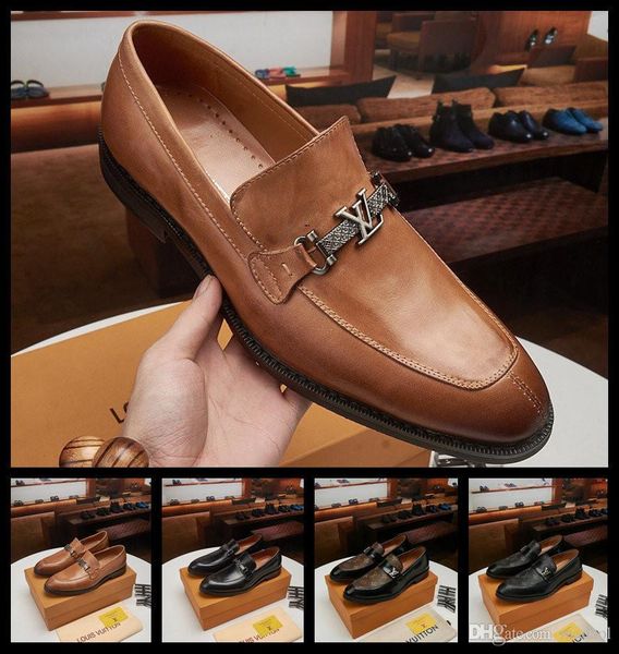 

19mm new mans genuine leather dress shoes man fashion buckle pointed toe brands design luxury wedding shoes man high grade work shoes yetc1, Black