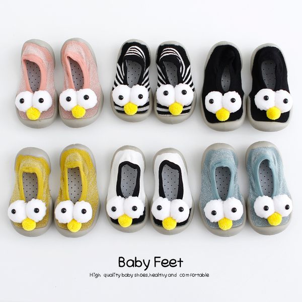 

2020 spring autumn infant baby boy soft sole embroidery first walkers crib shoes with big eye baby shoes girls