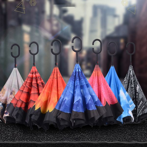 

bachon обратный ветрозащитный зонтик большой зонтик двухслойный перевернутый женский мужской автомобиль