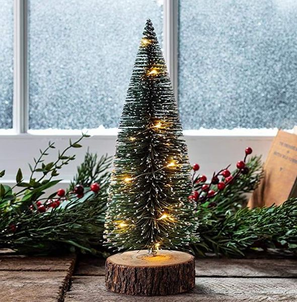 

micro led artificial fir christmas tree frosted xmas tree deskwhite cedar ornaments tableholiday party diy decor