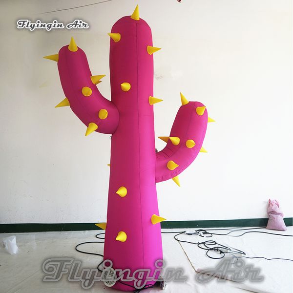 

customized inflatable cactus plant model 3m height pink blow up cereus replica balloon for garden party decoration