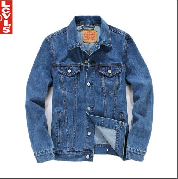 

levi brand coat luxury designer jacket mens denim jacket trend washed denim coat fashion cycling motorcycle denim jacket, Black;brown