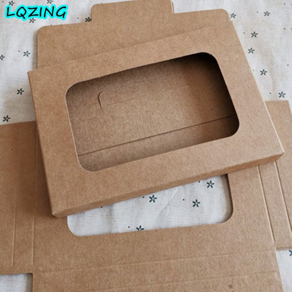

50pcs vintage hollow design black / white / brown kraft paper envelope postcard boxes greeting p post card package bag