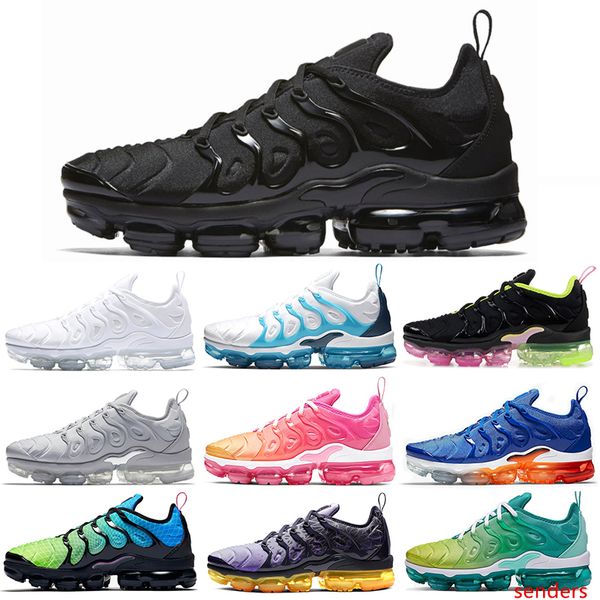 

tn plus running shoes men women chaussures triple white black ice blue aurora green pink rise mens trainers sports sneakers 36-45