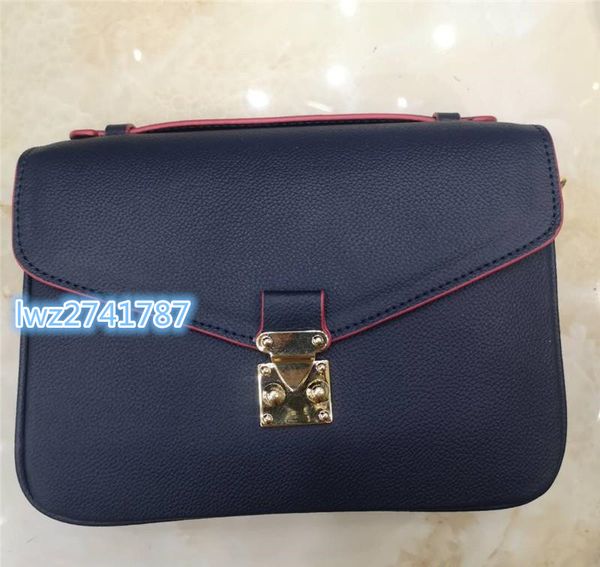 

plain classic real leather fashion woman bag shoulder bag messenger bag handbag with dustbag date code inside