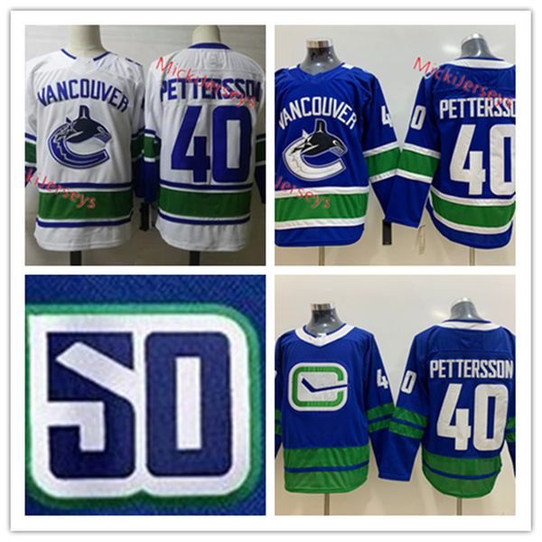 

mens vancouver canucks elias pettersson 50th anniversary flying skate jersey stitched white #40 elias pettersson vancouver canucks jersey, Black;red