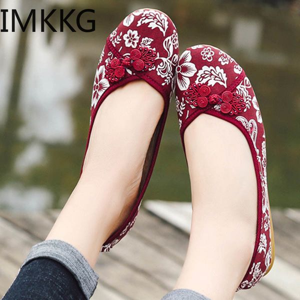

women vintage flats autumn female canvas ethnic chinese knot slip on loafers casual comfort shoes ladies embroidered q00140, Black
