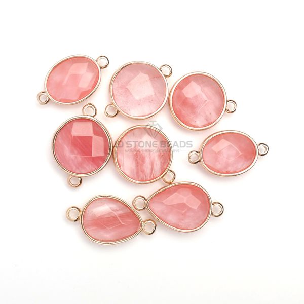 

agate quartz gemstone material round shape drop shape olive pendants diy necklace accessory, Silver