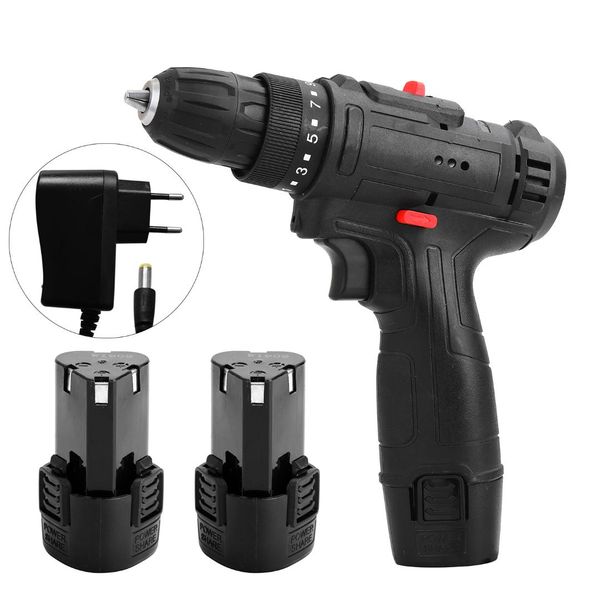 

12v electric drill electric impact cordless drill high-power lithium battery wireless hand drills diy power tools