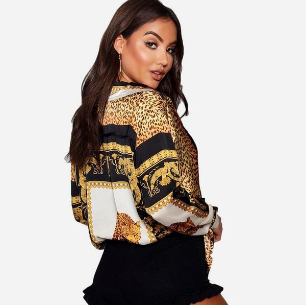 

autum long sleve leopard fitted clothes womens oversized modest shirts, White
