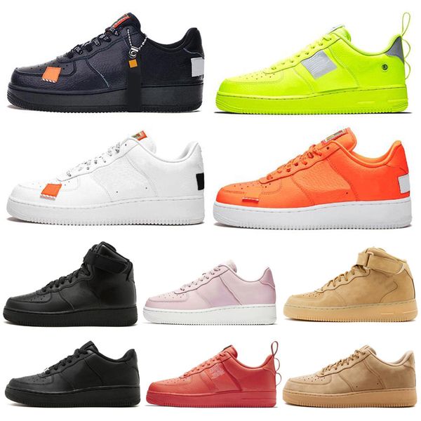 

2020 men 1 utility classic black white women casual shoes green skateboarding high low cut wheat trainers sports sneakers size 36-45