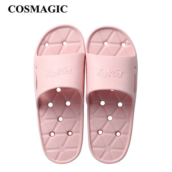 

cosmagic 2019 new indoor household slipper summer hollow anti-slip quick drying beach soft sole bathroom shower couple slippers, Black