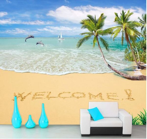 

3d wallpaper custom p maldives beach text hd seascape tv bcakground wall living room home decor 3d wall murals wallpaper for walls 3 d