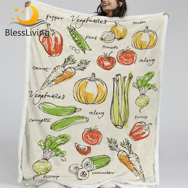 

blessliving fruits plush bedspread vegetables letters fluffy blanket 3d printed sherpa blanket rainbow colors bed koce