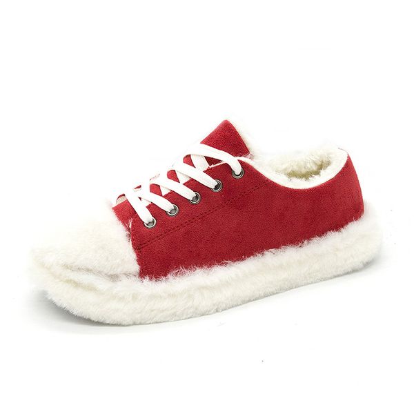 

2019 new winter student warm plush cotton shoes korean flat bottom women's shoes, Black