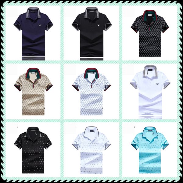 

male clothing mens designers tshirts lapel neck short sleeve casual tees fashion striped homme summer polos, White;black