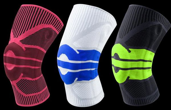 Diz Pedleri Spor nefes silikon örme elastik kompresyon Tekmelik spor diz kapağı kemer erkeklerin kadınları Futbol Futbol Basketbol Kneepad