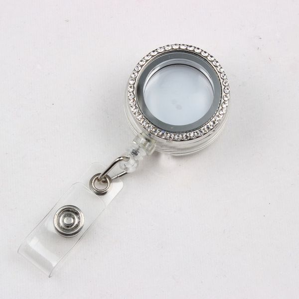 

alloy badge reel magnetic floating locket with rhinestone 30mm living floating locket mix colors beautiful necklaces pendants supplies, Silver