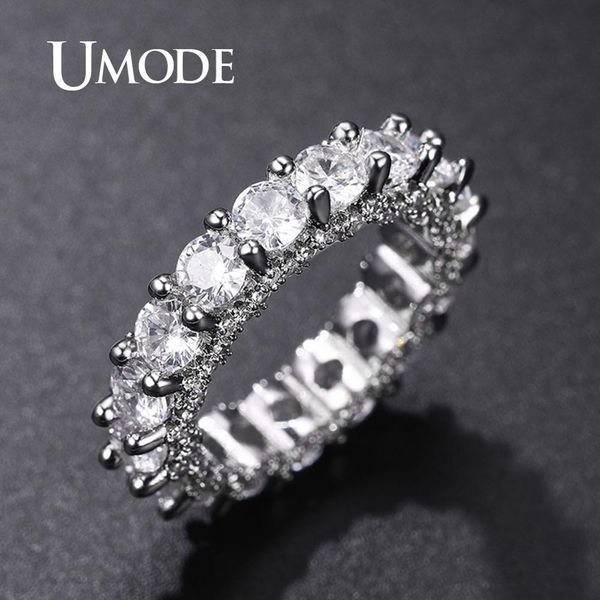 

umode свадебной вечность кольцо для женщин вечности группы silver циркония кольцо девушка обручальной ювелирных аксессуары ur0579a, Slivery;golden