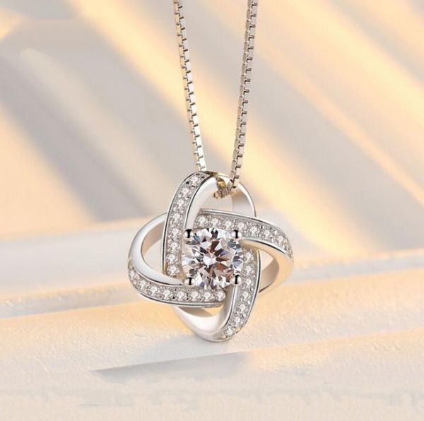 

zircon clover flower necklaces & pendants for women sterling-silver-jewelry