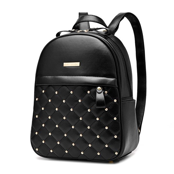 

2020 mochila feminina заклепки рюкзак мода студент сумка pu сумка bolsos mochilas mujer дизайнерские рюкзаки для женщин высокое качество