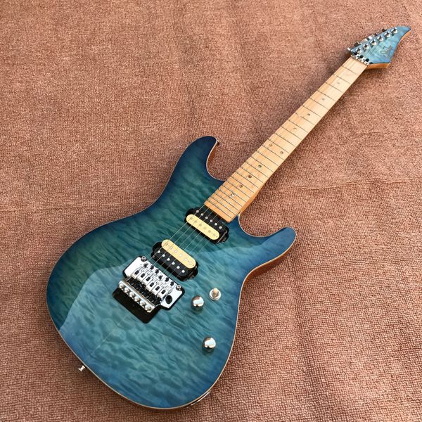 

new chinese water wave blue electric guitar real p
