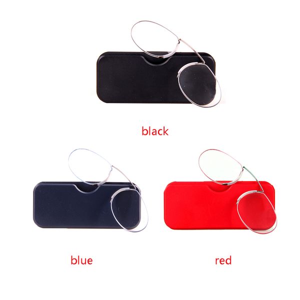 

portable reading glasses +150/+200/+250 hc coating for reading hyperopia prescription frameless nasal clip, Silver