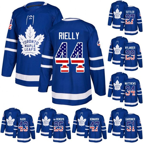 

Toronto Maple Leafs USA Flag Jersey 28 Connor Brown 22 Nikita Zaitsev 40 Garret Sparks 52 Martin Marincin 63 Tyler Ennis Hockey Jerseys